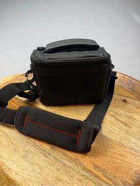 FOSOTO DSLR Camera Bag Black Red Padded Case Travel Photography